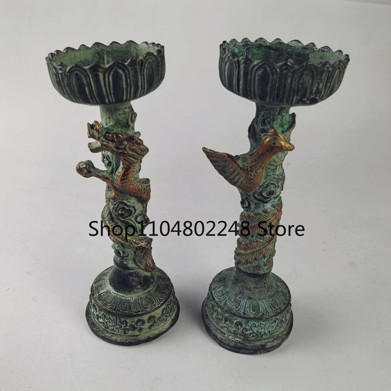 Collectible Vintage Lamps - Folk Collection A pair Old Bronze
