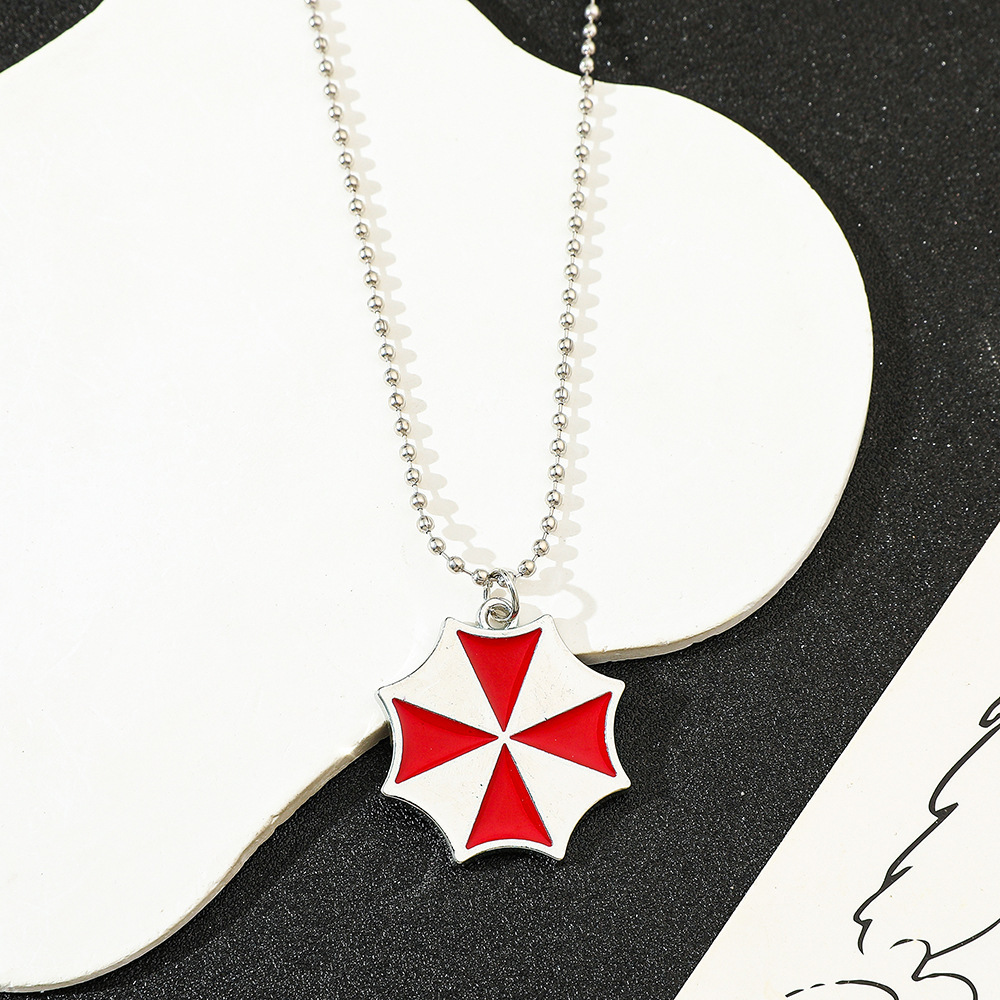 Vintage Collectible Items - Vintage Fashion Red Umbrella Pendant Necklace