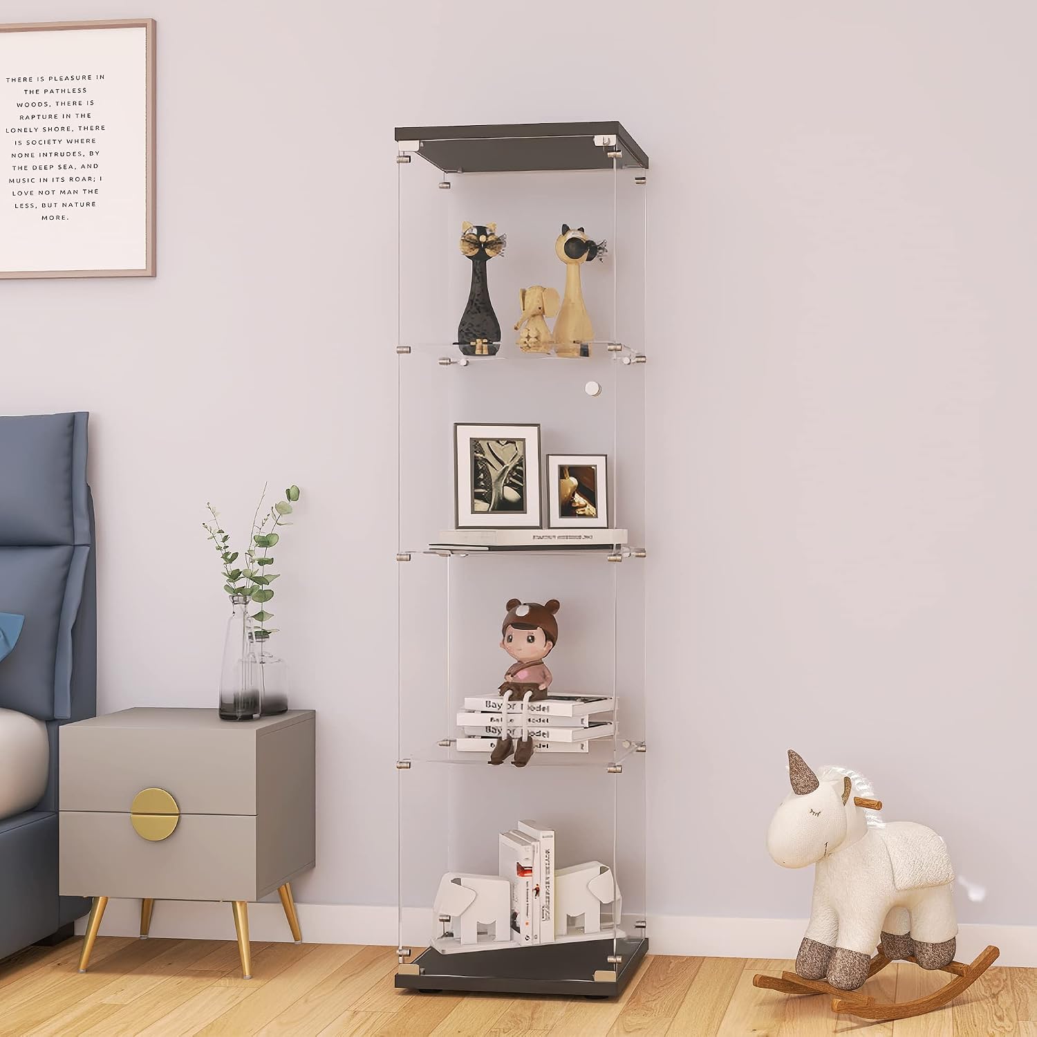 Glass Display Cabinet With Loc - Collectible & Vintage Dolls For Halloween recension och pris