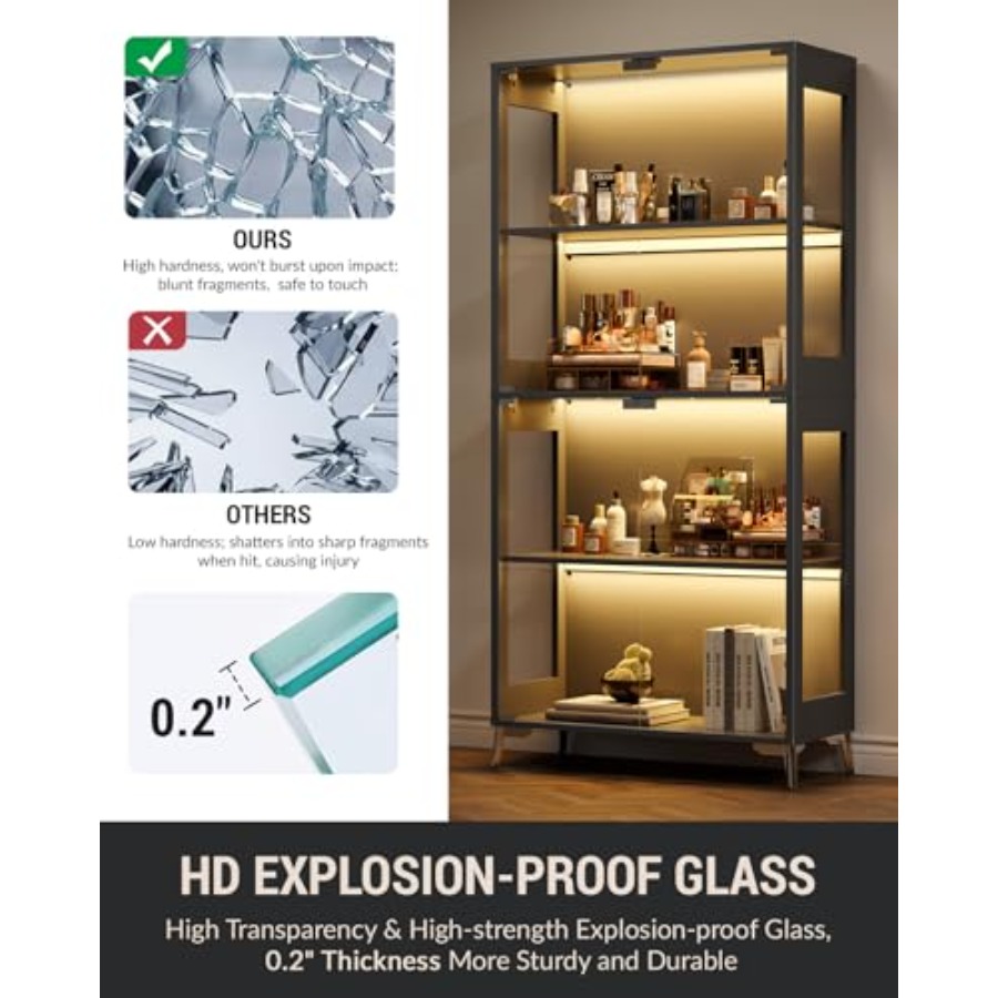 Glass display cabinet with doo - Collectible & Vintage Dolls For Halloween recension och pris
